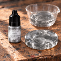 Pigmento metallizzato liquido per resina 5 ml – grigio argento (Silvery Grey)