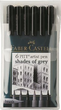 PITT Penne artistiche Set di 6 tonalità di grigio