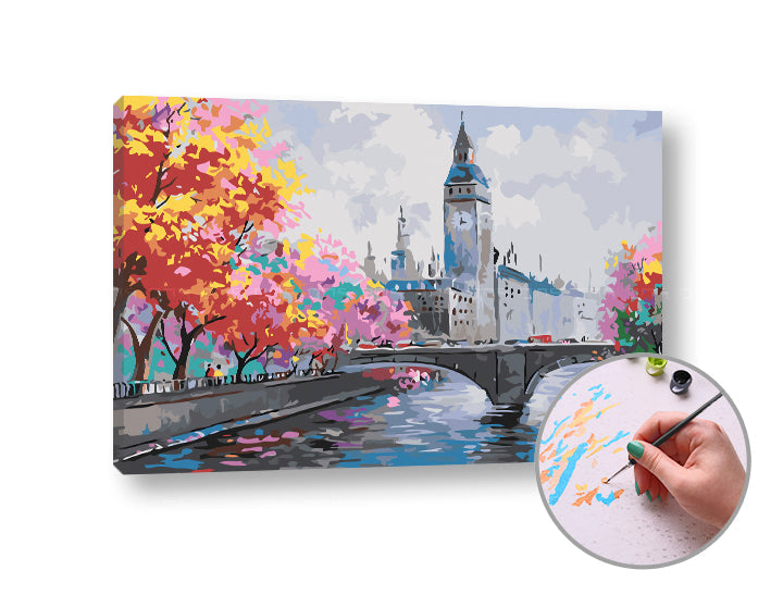 Pittura per numeri AUTUNNO A LONDRA | difficoltà media