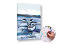 Pittura per numeri BARCHE IN MARE | difficoltà bassa