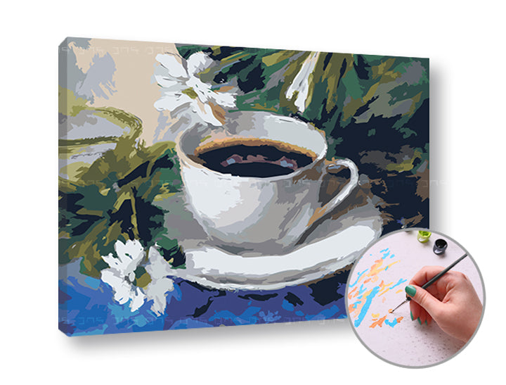 Pittura per numeri CAFFÈ MATTINO – sul telaio