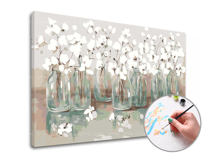 Pittura per numeri FIORI NEL VETRO | difficoltà media
