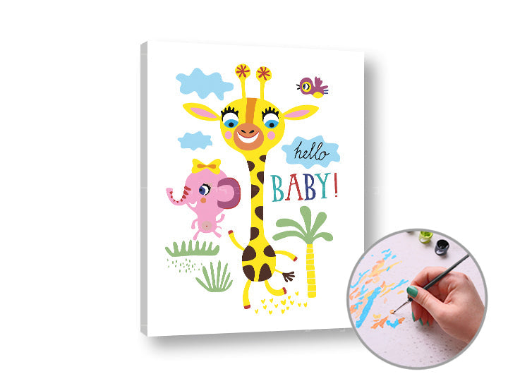 Pittura per numeri HELLO BABY – sul telaio