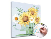 Pittura per numeri MARGHERITE E GIRASOLI – sul telaio