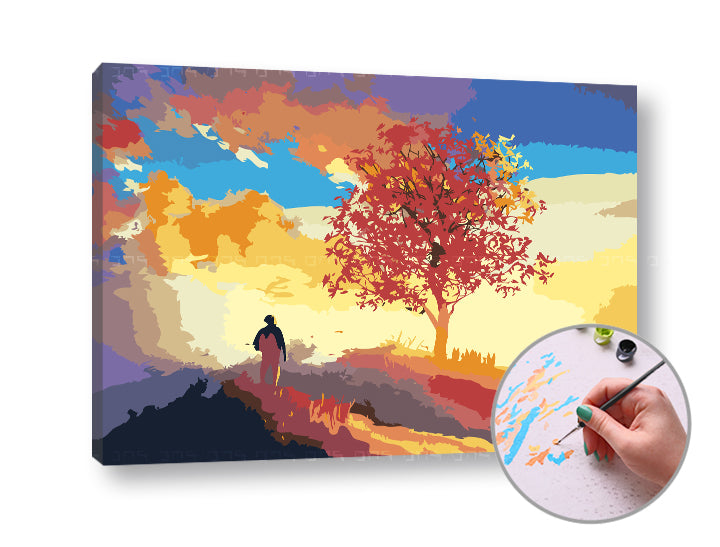 Pittura per numeri SOTTO L'ALBERO – sul telaio