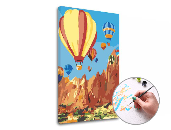 Pittura per numeri VOLARE IL PALLONE – sul telaio
