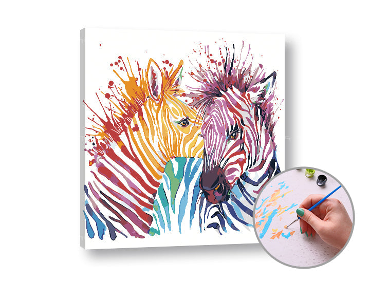 Pittura per numeri ZAMILOVANÉ ZEBRY – sul telaio