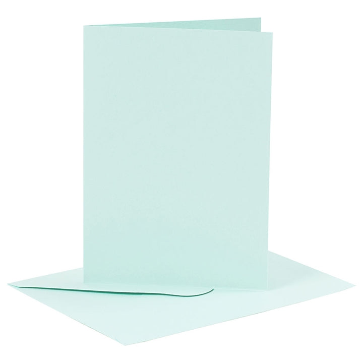 Cartolina con busta 6 pezzi - 10,5 x 15 – azzurro
