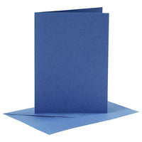 Cartolina con busta 6 pezzi - 10,5 x 15 – blu