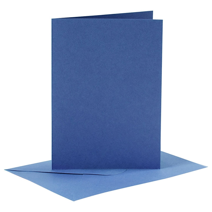 Cartolina con busta 6 pezzi - 10,5 x 15 – blu