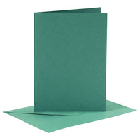 Cartolina con busta 6 pezzi - 10,5 x 15 – verde