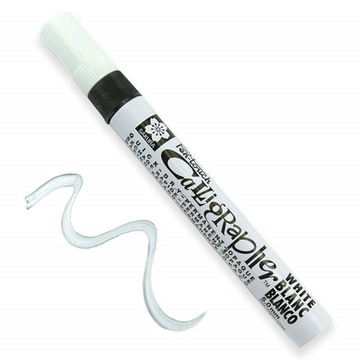 Pennarello Pen-touch Calligrapher M 5.0 mm – White
