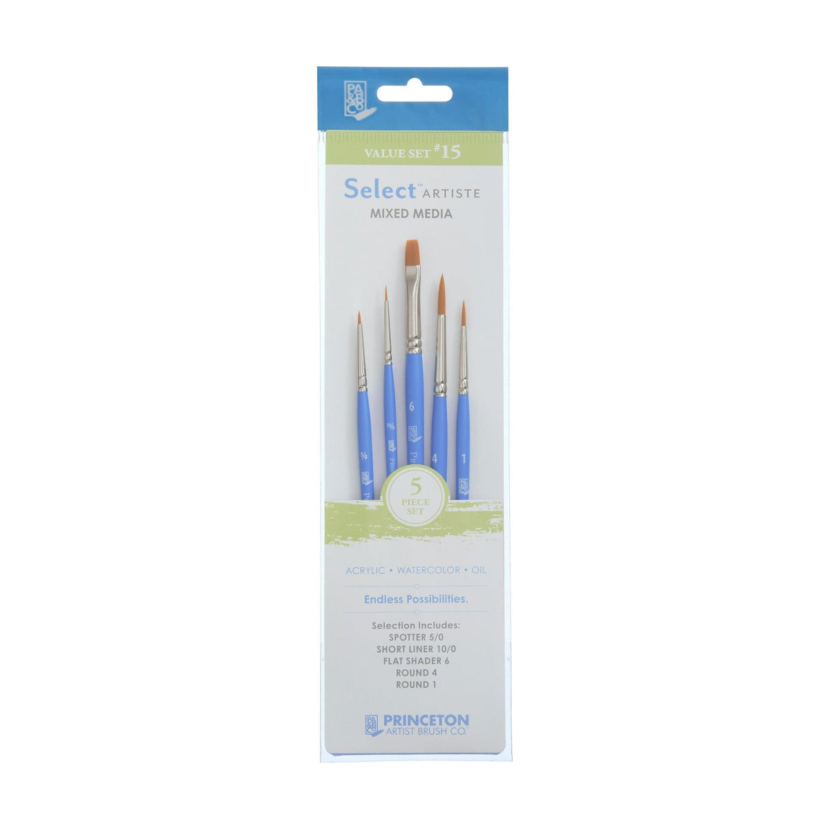 Pennello tondo mini universale PRINCETON Select in setola sintetica – 5 pz