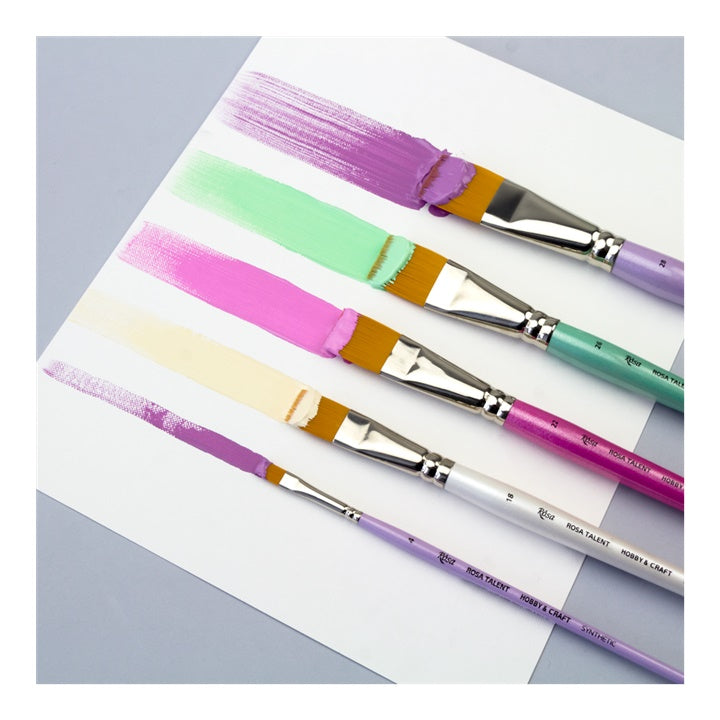 Rosa Hobby &amp; Craft Pennello piatto | Varie misure