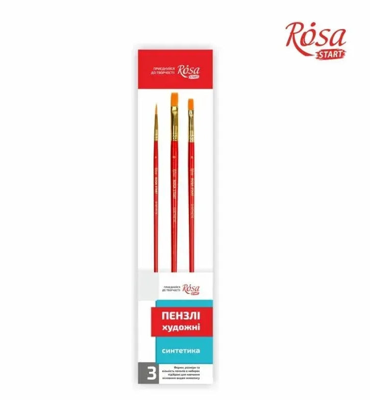ROSA Start 5 set di pennelli universali 3 pz (misure 2, 8, 10)