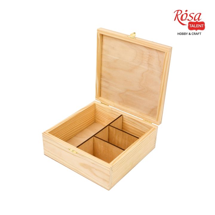 ROSA TALENT Scatola di legno con serratura e 4 scomparti
