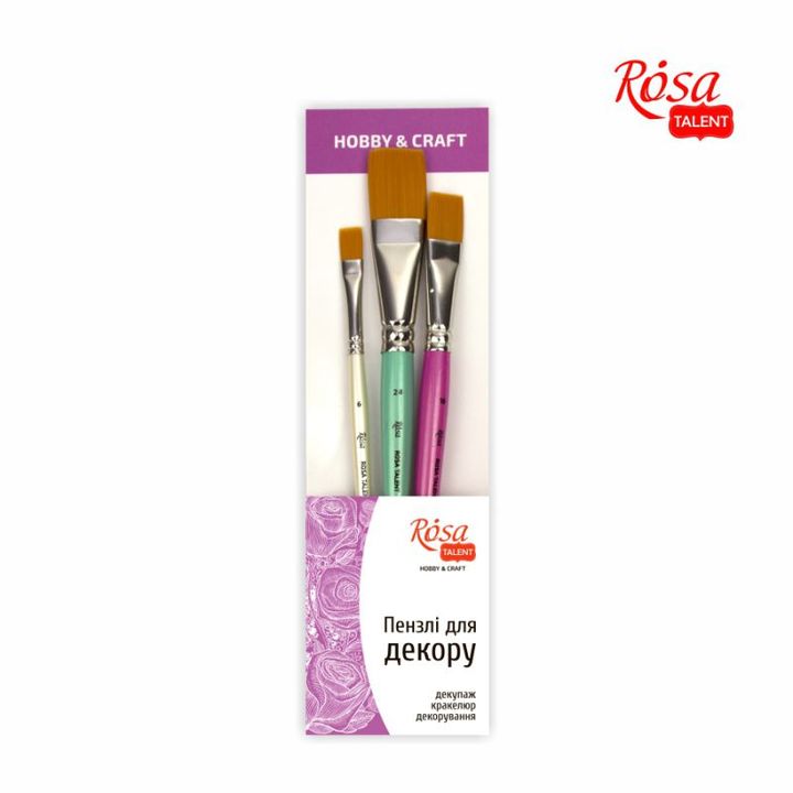 ROSA TALENT Set di pennelli piatti per hobby e artigianato