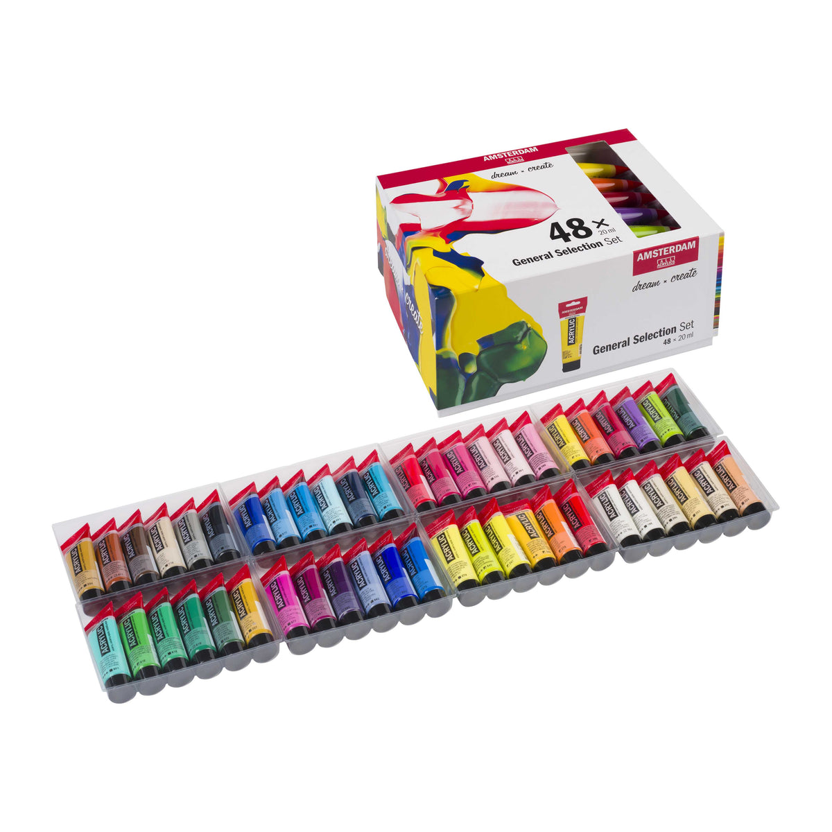 ROYAL TALENS Amsterdam set di colori acrilici General Selection 48 x 20 ml