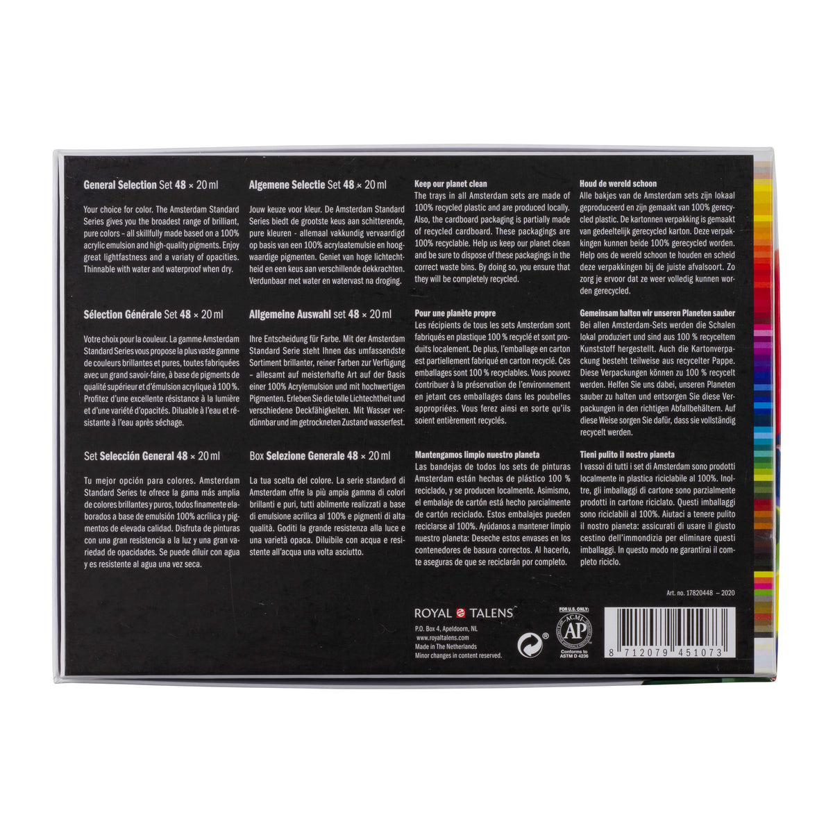 ROYAL TALENS Amsterdam set di colori acrilici General Selection 48 x 20 ml