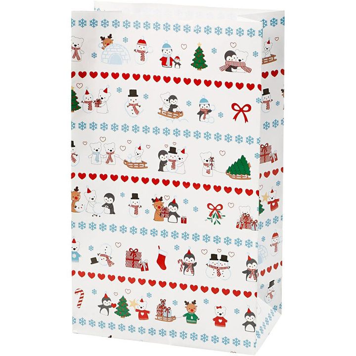 Sacchetto di carta natalizio 8 pz