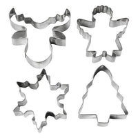 Set di 4 pezzi | varie forme - fiocco di neve, albero di Natale, cervo, legno