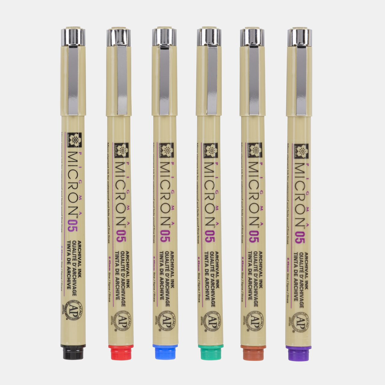 Sakura Pigma Micron 05 fineliner 0,45 mm – set da 6 colori