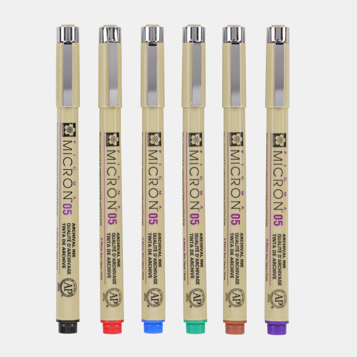 Sakura Pigma Micron 05 fineliner 0,45 mm – set da 6 colori
