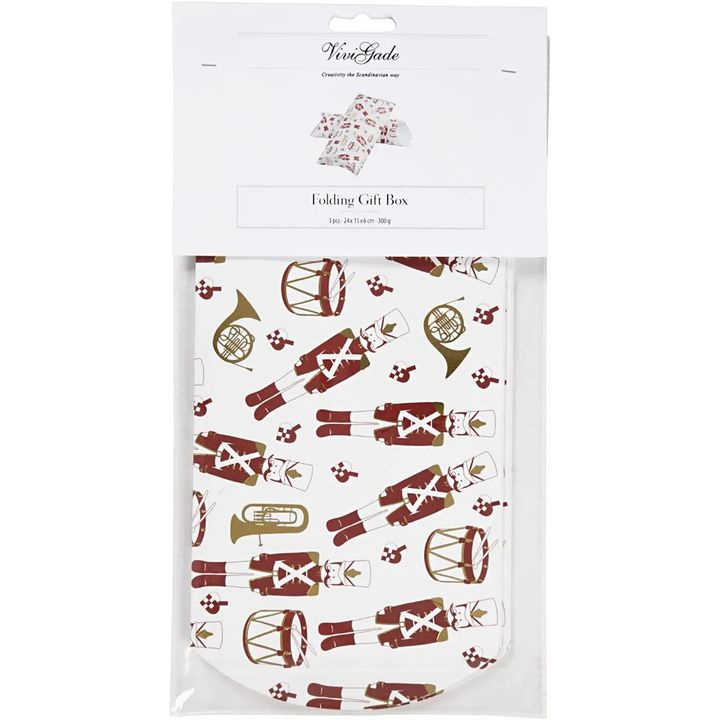Scatola di carta natalizia 3 pz grande — immagine 2