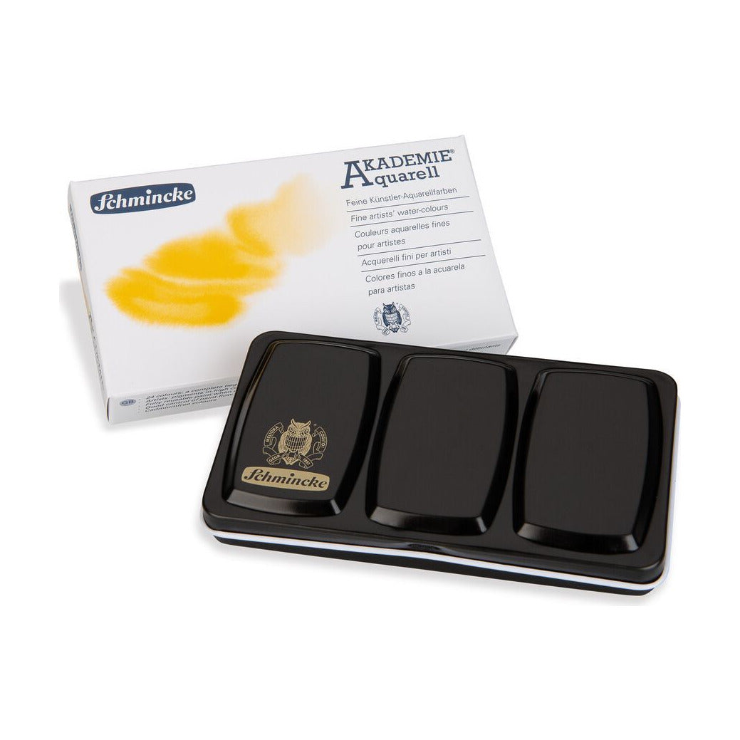Scatola di metallo vuota Schmincke AKADEMIE Aquarell per 12 mezzi godet