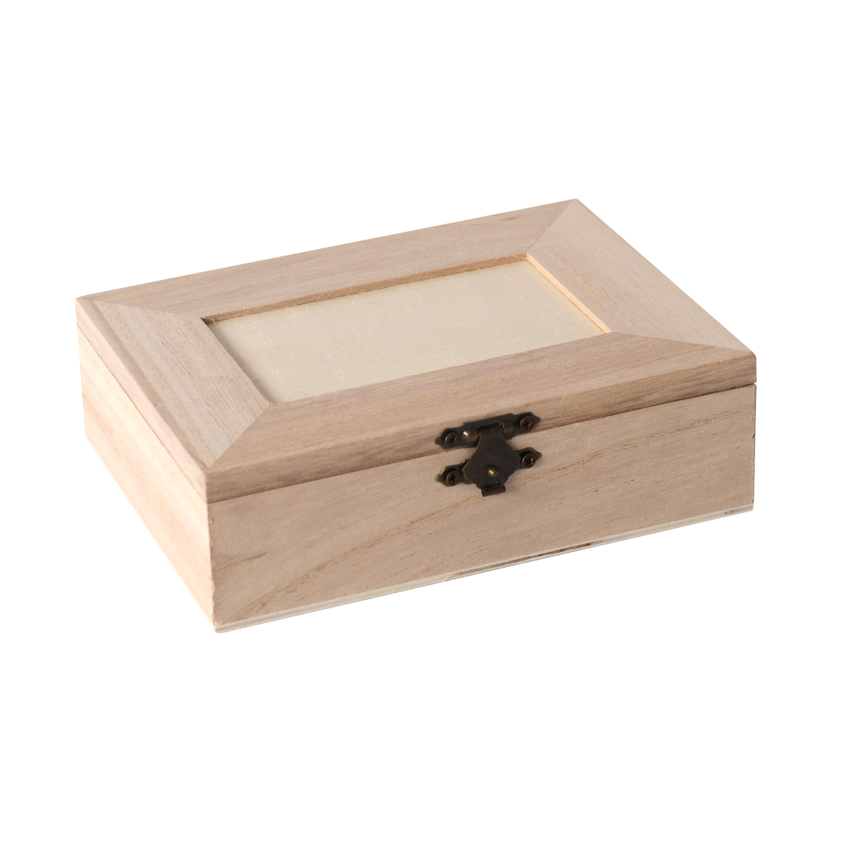 Scatola in legno con 4 scomparti 14 x 10 x 3,5 cm
