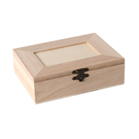 Scatola in legno con 4 scomparti 14 x 10 x 3,5 cm