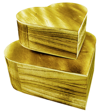 Scatole in legno a forma di cuore Pentart, set da 2 pz (22 x 19 x 8 cm)