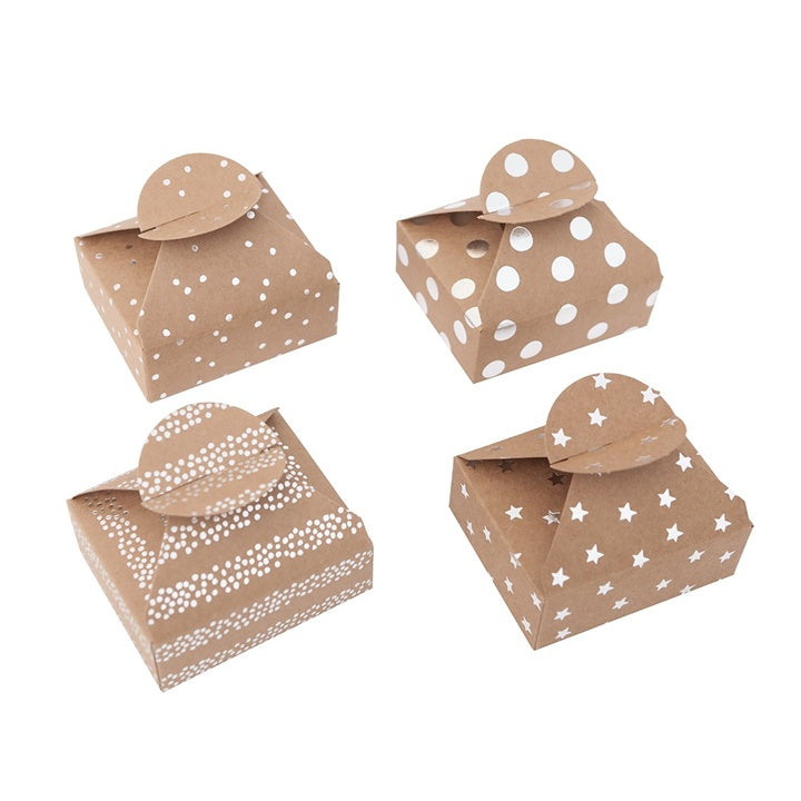 Scatole regalo con motivo argento – Mini punti