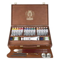 Schmincke MUSSINI cassetta in legno con colori a olio 15 x 35 ml e bianco 150 ml