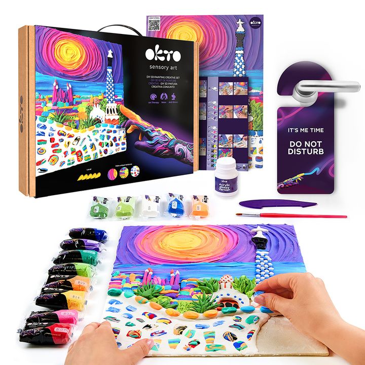 Set 3D creativo OKTO "Parco Guell a Barcellona" 30 x 40 cm