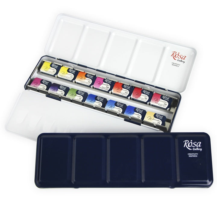 Set acquerelli ROSA Gallery Botanical, 14 colori in godet interi
