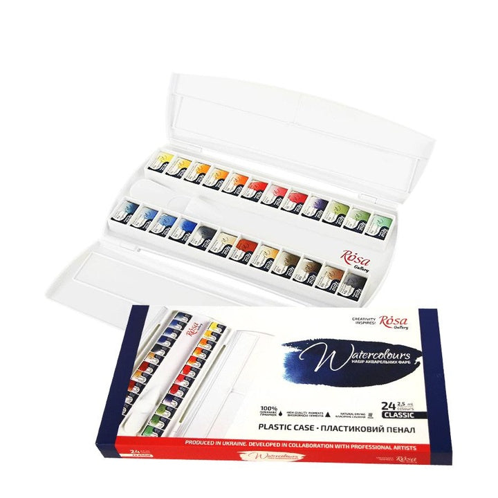 Set acquerelli ROSA Gallery Classic 24 colori in astuccio di plastica