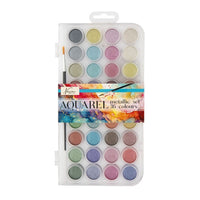 Set acquerello metallizzato Nassau 36 pezzi + pennello