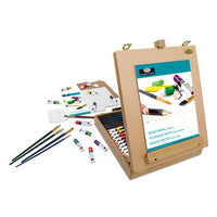 Set artistico a tecnica mista in valigetta di legno, 48 pezzi