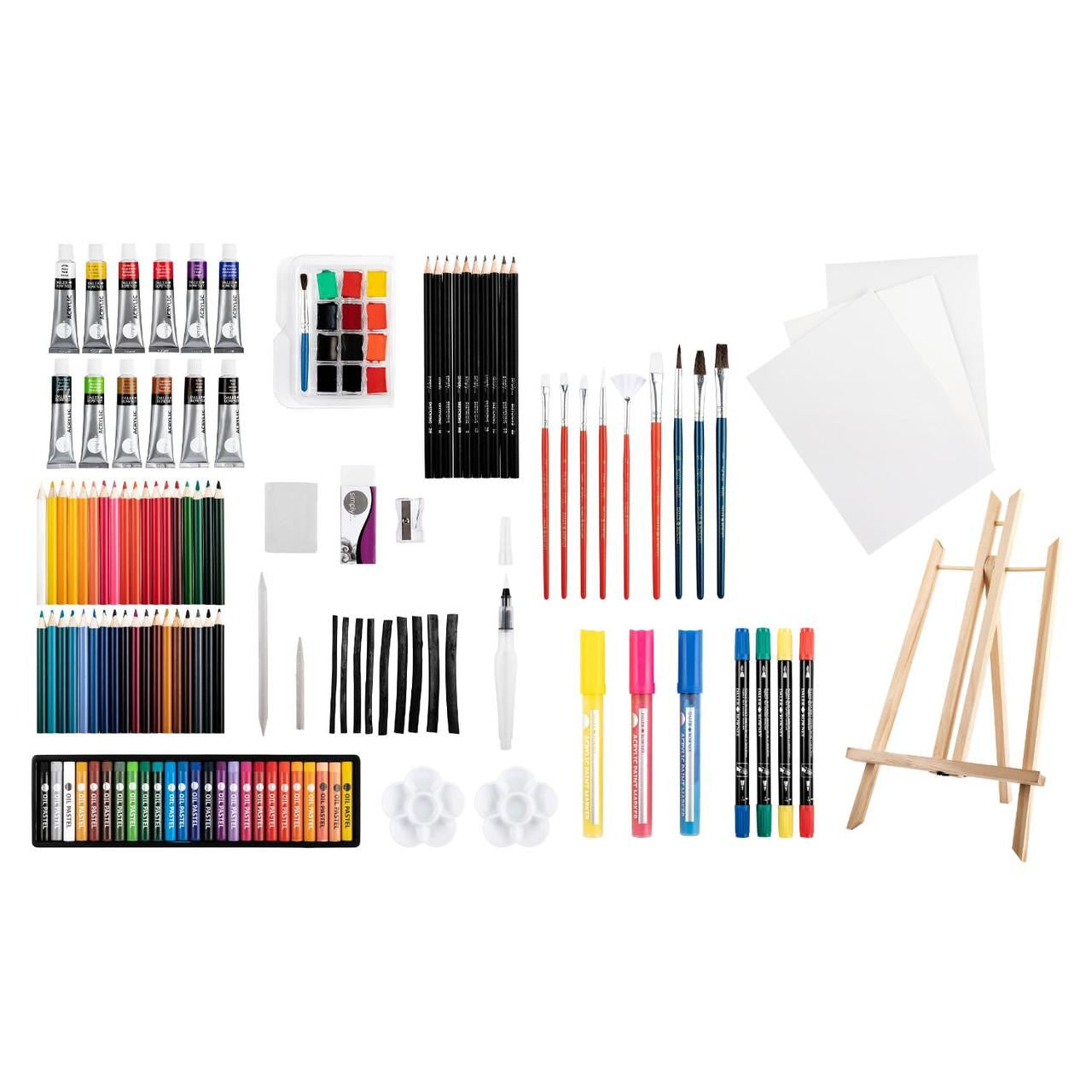 Set artistico Daler-Rowney con tela e cavalletto | 215 pezzi