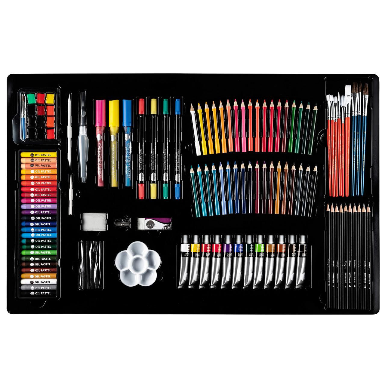 Set artistico Daler-Rowney con tela e cavalletto | 215 pezzi