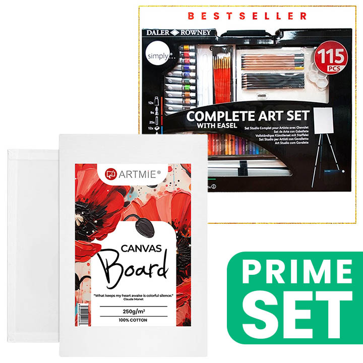 Set artistico di grandi dimensioni INIZIA con ARTMIE Tela su cartone