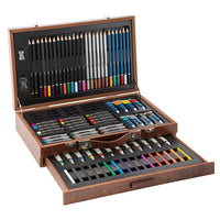 Set artistico Mixed Media in valigetta di legno 91 pz
