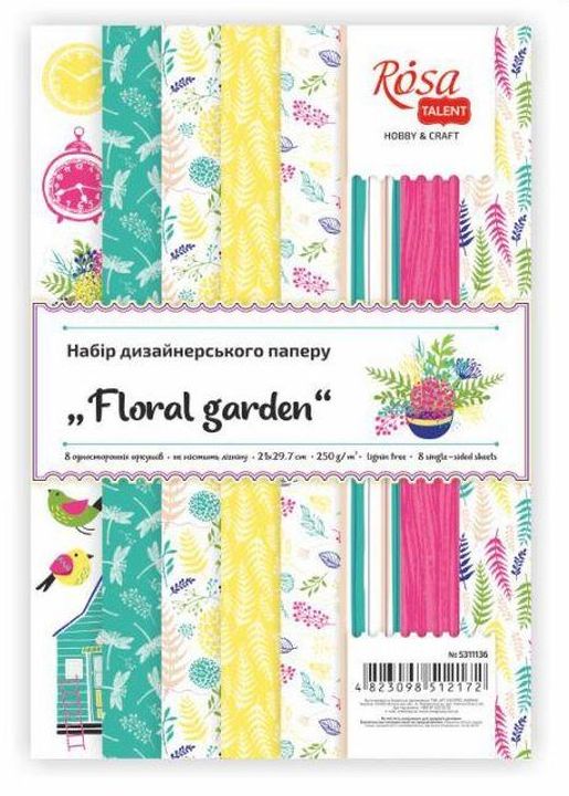 Set di carte per scrapbooking Floral garden 21 x 29.7 cm — immagine 2