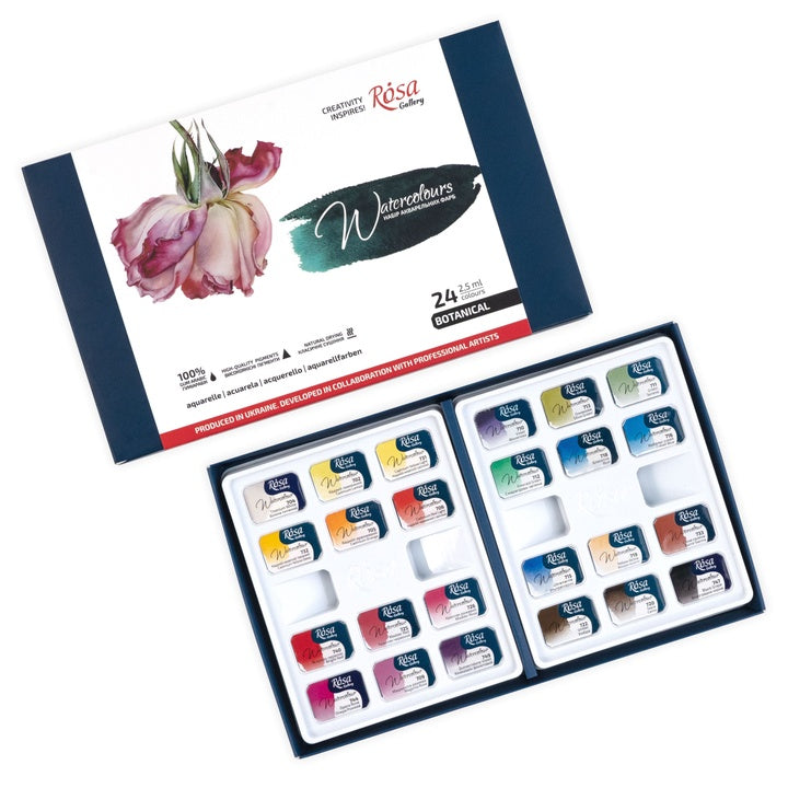 Set acquerelli ROSA GALLERY Botanical, confezione in cartone