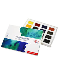 Set acquerelli ROSA Studio, 16 colori in godet interi