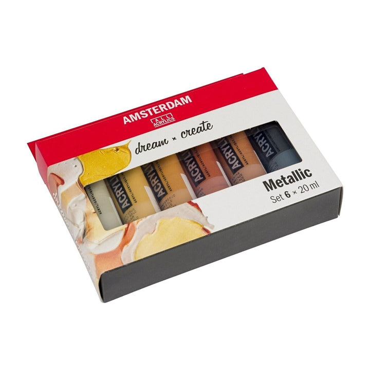 Set colori acrilici AMSTERDAM dream and create Metallic 6 x 20 ml