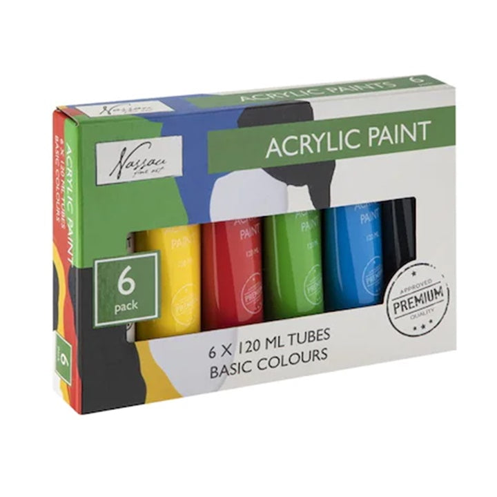 Set di colori acrilici Nassau 6x120ml BASIC COLOURS