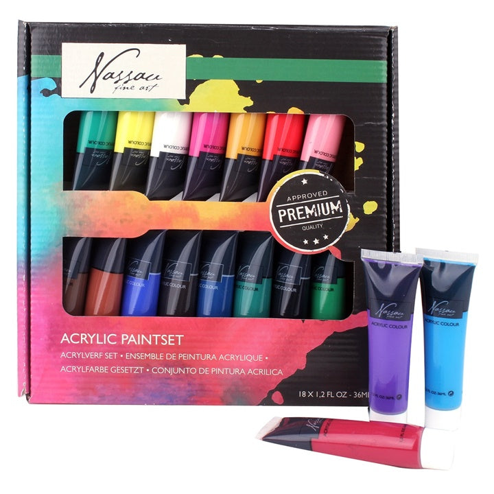 Set colori acrilici Nassau Fine Art 18 x 36 ml