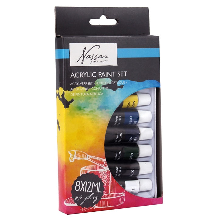 Set colori acrilici Nassau Fine Art 8 x 12 ml